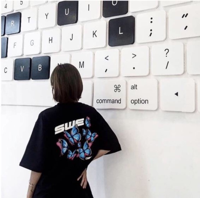 [Mã WASKT410K giảm 10K đơn 50K] Áo thu tay lỡ unsiex form rộng Bướm SWE nam nữ phong cách ulzzang Wind | BigBuy360 - bigbuy360.vn