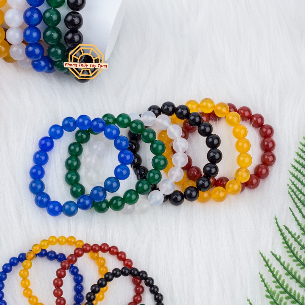 Vòng Tay Phong Thủy Đá M Nãoo Tự Nhiên  Nam Nữ Mệnh Kim Mộc Thủy Hỏa Thổ - Phong Thủy Tây Tạng HCM