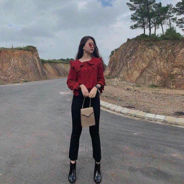Áo sơ mi cổ bèo tiểu thư