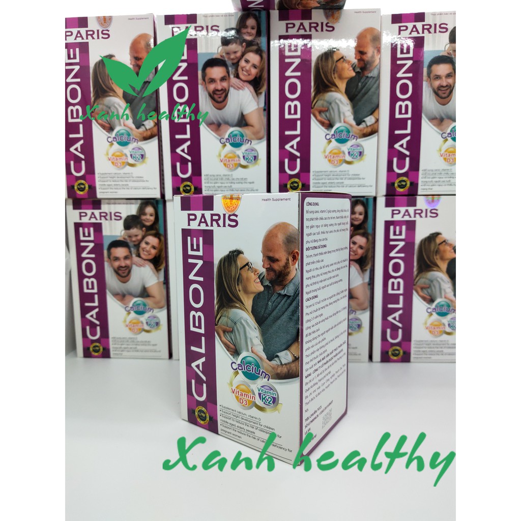 CALBONE - PARIS - Viên uống bổ sung canxi  iúp phát triển chiều cao cho trẻ em, ngừa loãng xương cho người già