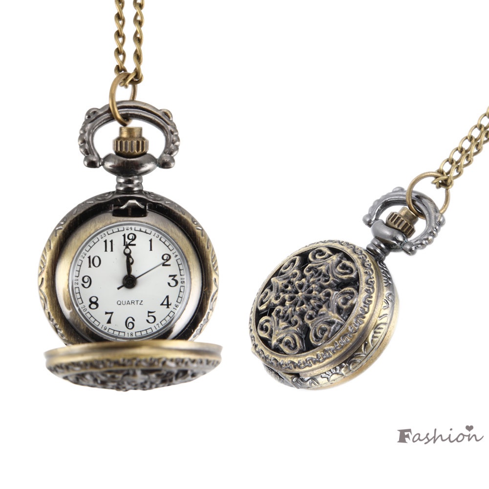 Đồng Hồ Quả Quýt Chạm Khắc Hình Hoa Phong Cách Vintage Thời Trang