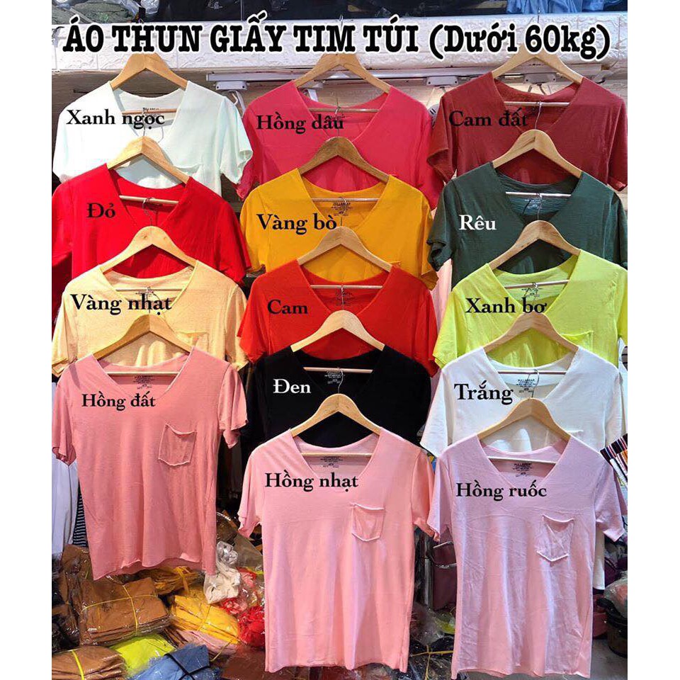 Áo thun giấy tim túi Sale còn 40K