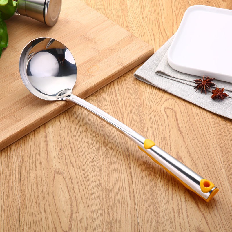 Muôi múc canh inox 304, muôi thủng, Xẻng xào rán - BỘ 5 Dụng cụ nhà bếp Muỗng cơm, Sạn, Vá Canh, Sạn lỗ, Vá lỗ