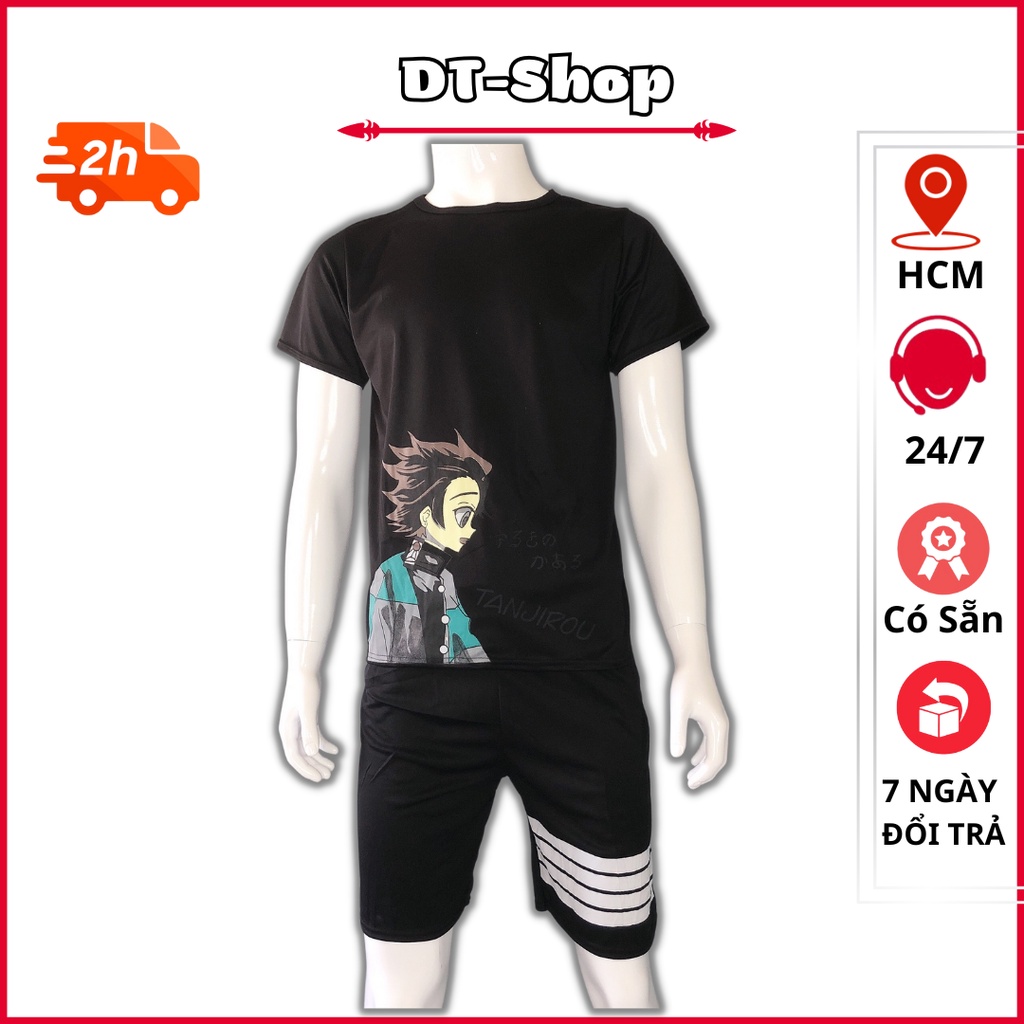 Đồ thể thao nam  FREESHIP  đồ bộ nam in họa tiết TANJIROU mẫu mới 2023