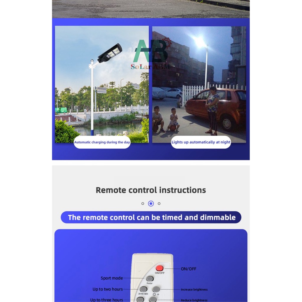 60W Đèn Đường Tấm Pin Liền Thể Năng Lượng Mặt Trời , Cảm Biến Chuyển Động , IP67 Chống Nước - mã : ABM-MG2160A ABM Solar