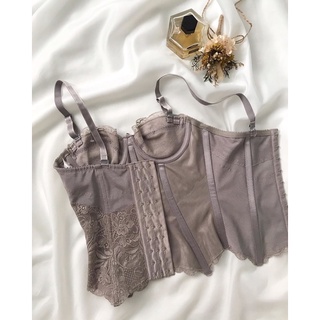 Áo corset xám vạt nhọn 2hand(C65)