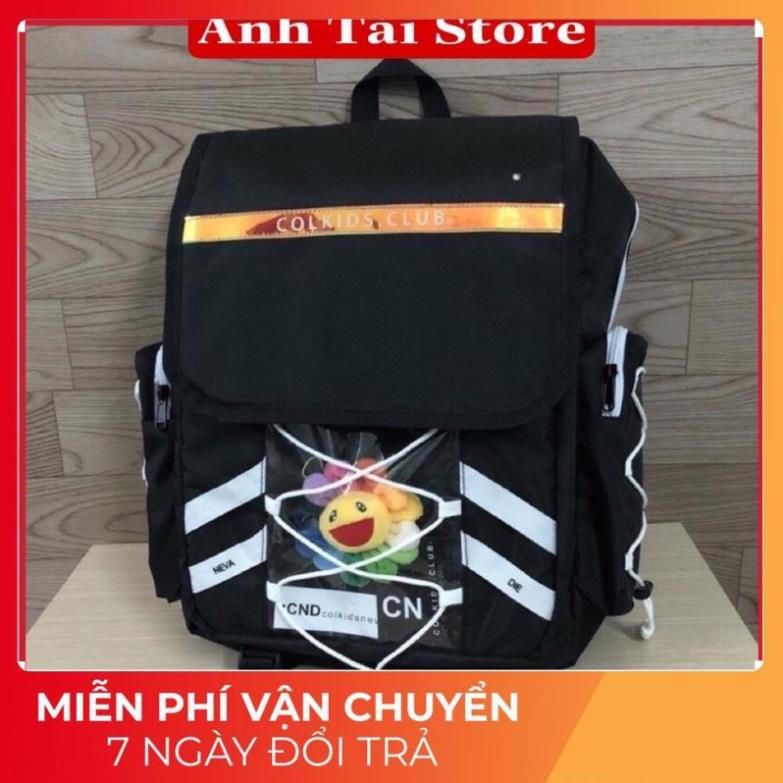 Balo COL KIDS.CLUP phản quang cặp sách đi học nam nữ chất vải canvas chống thấm nước nhiều ngăn đựng BZ 118