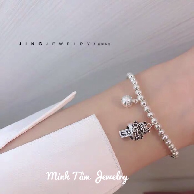 Lắc tay bi mèo thần tài chuông bạc MTJ