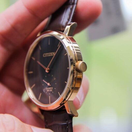 Đồng Hồ Citizen Nam Chính Hãng, Citizen BE9173 - 07X Viền Vàng Dây Da Fullbox
