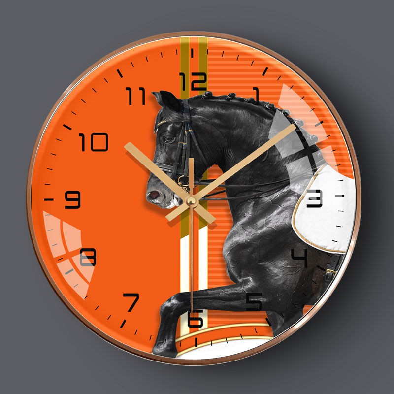 đồng hồ treo tườngMute Home Wall Clock Phòng khách ngủ Phong cách Bắc Âu Ánh sáng sang trọng Nghệ thuật tạo Thời t