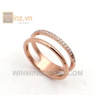 Nhẫn Titan đính đá N270 (màu đồng) - Winz.vn