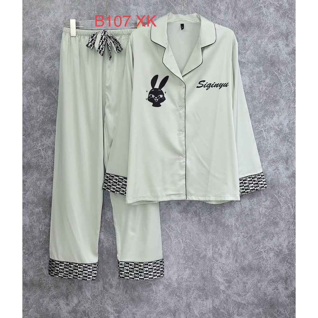 [Hàng Sẵn chuyên Sỉ] b107 bộ đồ ngủ pijama QCCC tay dài quần dài, chất siêu đẹp .