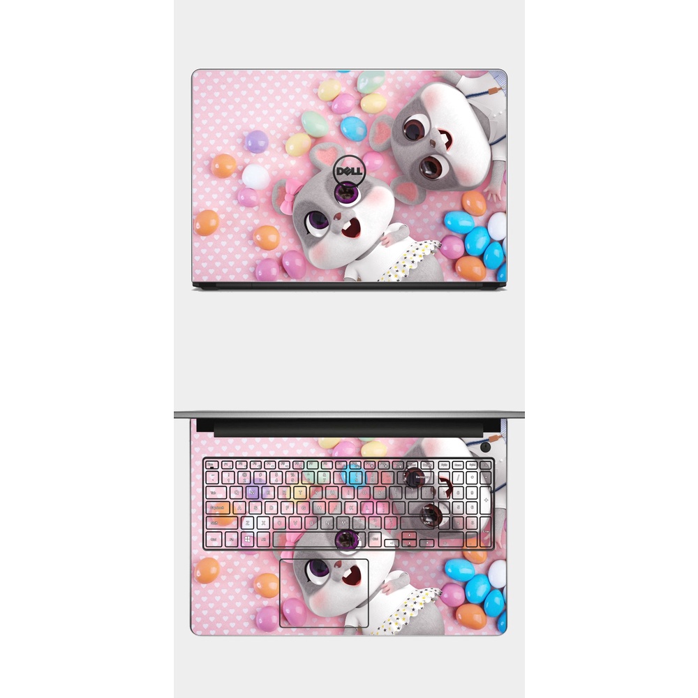 Skin cặp đôi chuột Micker và Donan cực dễ thương Miếng dán máy tính laptop in hình theo yêu cầu decal Laptop 3M chuẩn