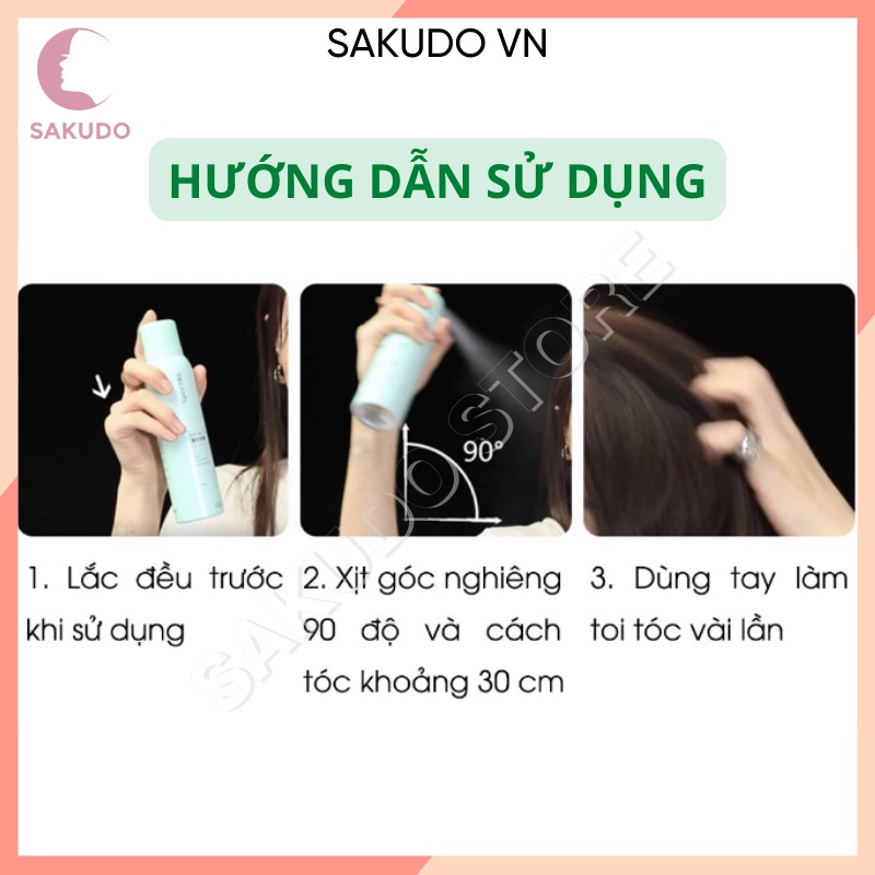 Dầu gội khô hết ngứa, hết bết dính tóc, tóc bồng bềnh tức thì, dầu gội khô dạng xịt 150ml SKD032