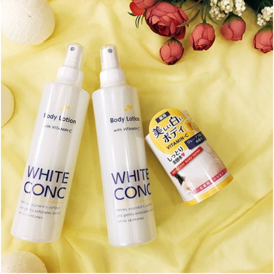 Xịt Dưỡng Trắng Da White Conc Body Lotion Vitamin C 245ml