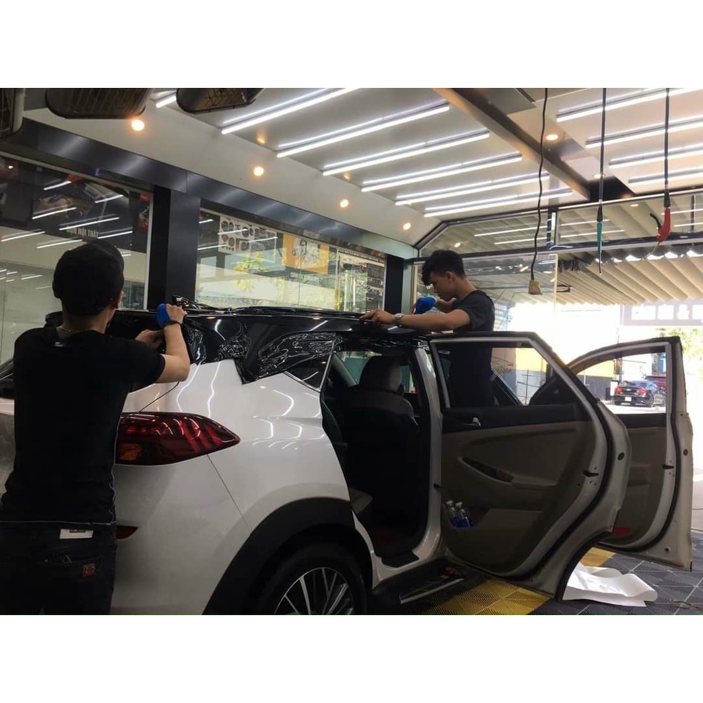 Decal đen 3 lớp siêu bóng dán nóc ô tô