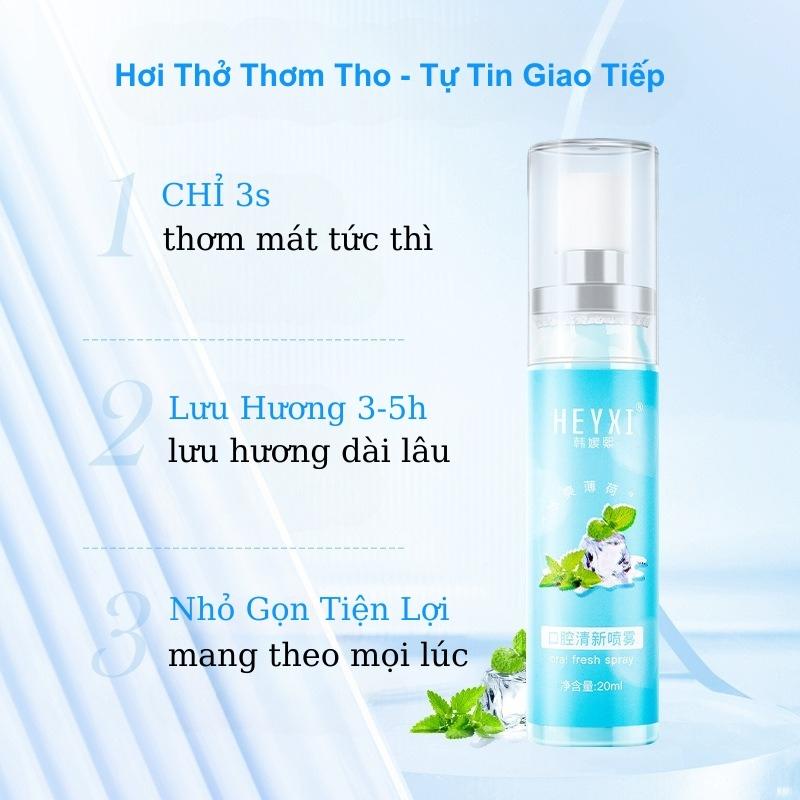 Chai Xịt Thơm Miệng Heyxi Thảo Mộc Lưu Hương Thơm Mát Tự Nhiên
