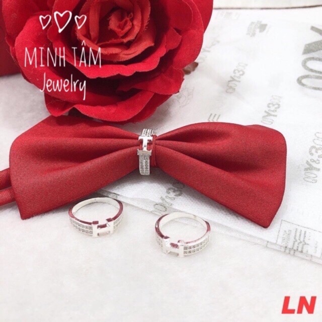 Nhẫn nữ bạc ta chữ H-Minh Tâm Jewelry