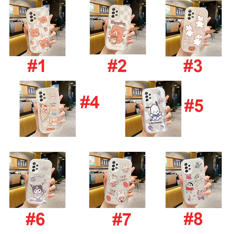 Cute Shell Pattern Bear Rabbit Phone Case For Samsung Galaxy A52 4G A52 5G A52s 5G A32 4G A50 A30s A50s A22 4G M22 4G M32 4G A51 4G A02s A03s Shockproof Soft Back Cover