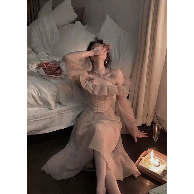 Đầm midi chic Dài Hở Lưng Phong Cách Pháp Thời Trang Mùa Hè 2023