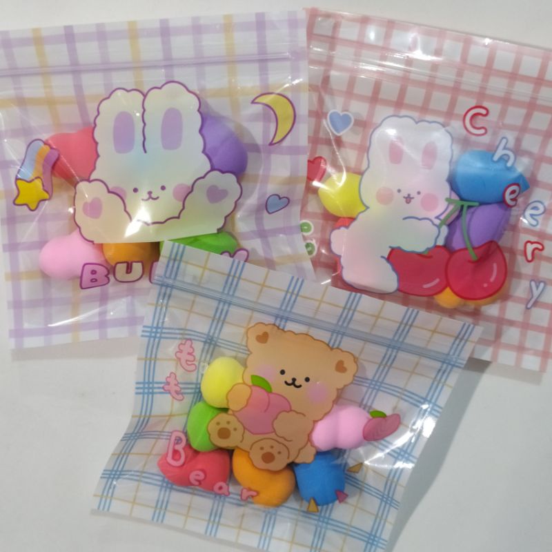 Túi mút trang điểm 7 cái Mini Rainbow sắc cầu vòng mềm mịn đàn hồi tốt - Thái Lan