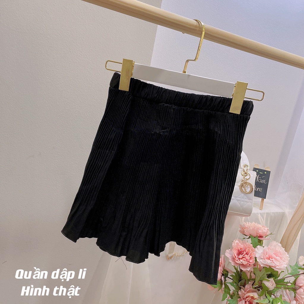 Quần đùi ống rộng nữ xếp ly ngắn đẹp giá rẻ thời trang dễ thương DIOMI