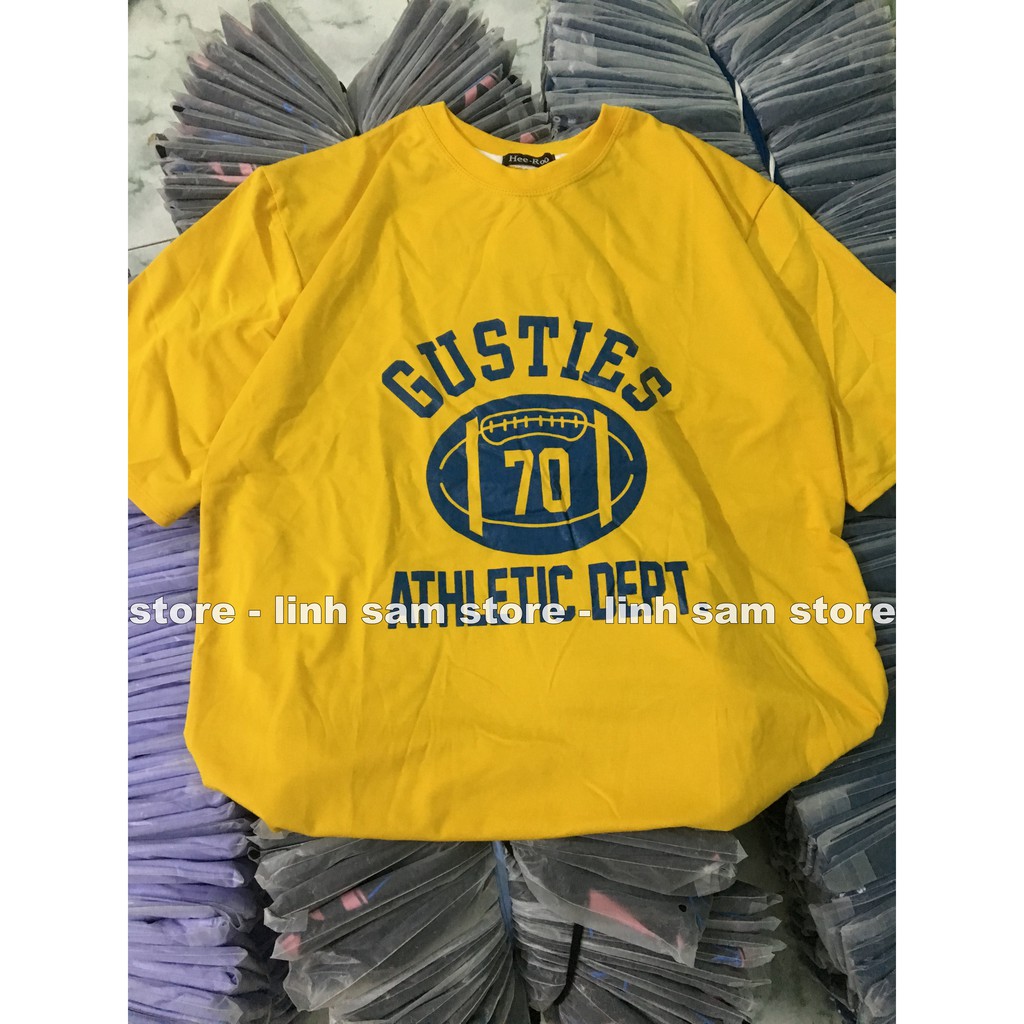 Áo thun nữ tay lỡ freesize phông form rộng dáng Unisex, mặc lớp, nhóm, cặp in chữ athletic GUSTIES 70 | BigBuy360 - bigbuy360.vn