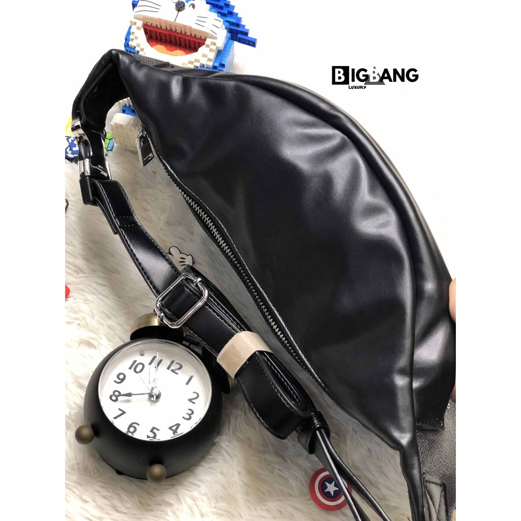 Túi đeo hông bao tử caro 4937 da mềm cao cấp phong cách Paris