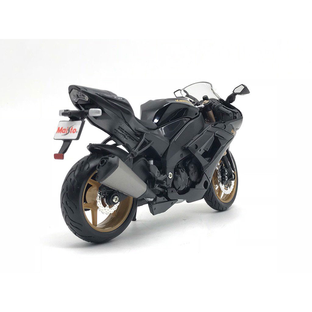 XE MÔ HÌNH MOTO Siêu xe Huyền Thoại KAWASAKI Ninja ZX-10R 2010 Black | MAISTO tỷ lệ 1:12