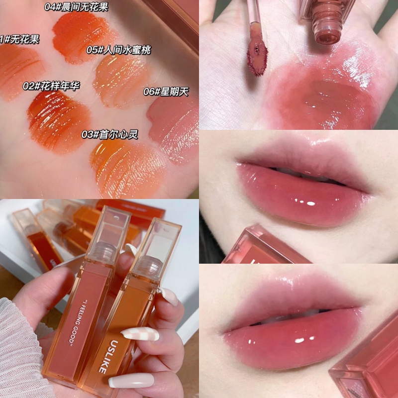 [Hàng mới về] Son bóng Uslike trang điểm dưỡng ẩm nhiều màu sắc thời trang tùy chọn
