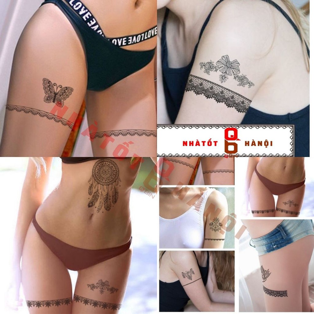 Hình xăm tattoo sticker chống nước tạm thời AN TOÀN dễ dàng sử dụng combo 1 tấm 20x17cm size vừa