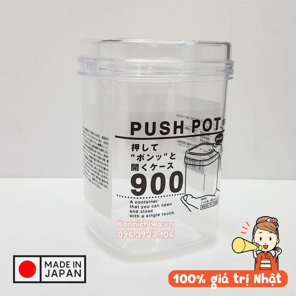 Hộp nhựa đựng trà, đồ khô Nhật(kèm thìa đong trà) SANADA Seko 900ml, 1000ml, 1800ml| Hàng nội địa Nhật