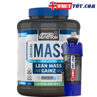 Mass gainer muscle Critical Mass Applied Nutrition 2,4Kg & Bình Lắc tăng cân tăng cơ tập gym chứa whey isolate