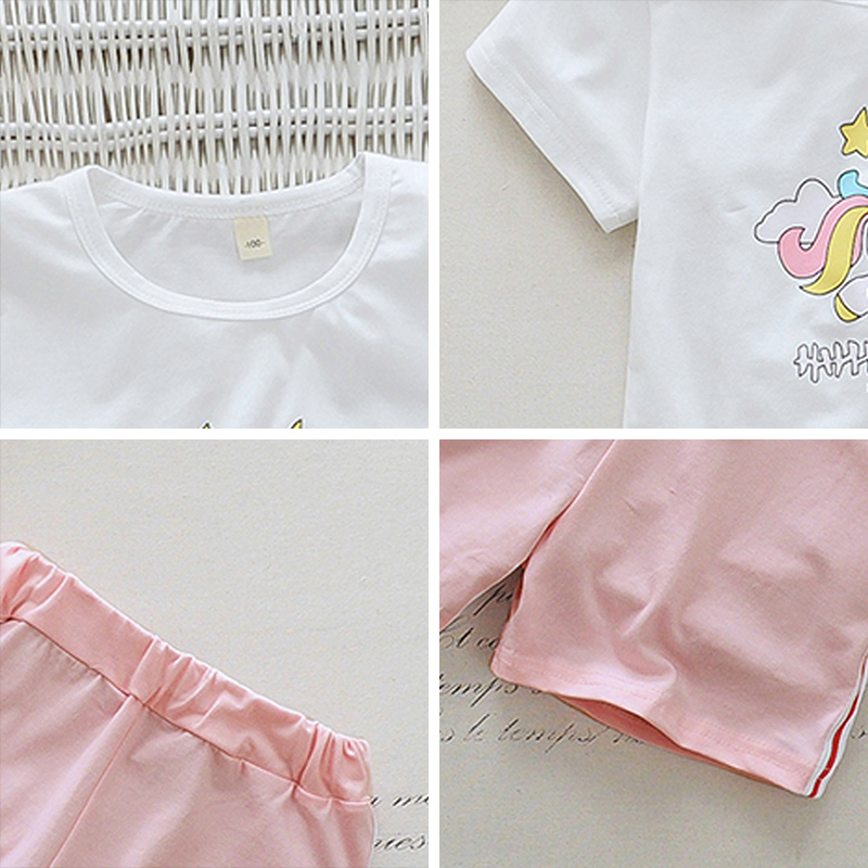 BEAR LEADER Bộ Áo Sơ Mi Họa Tiết Hoạt Hình Phối Quần Short Thời Trang Mùa Hè Xinh Xắn Cho Bé Gái Từ 2-6 Tuổi