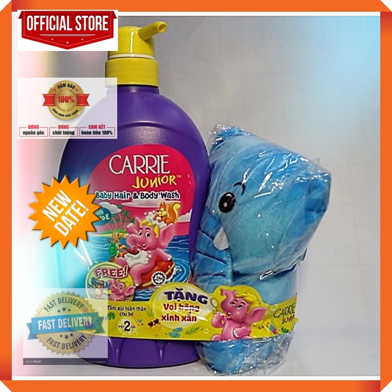 Sữa Tắm Gội Toàn Thân Carrie Junior  Hương Cherry dưỡng da, chăm sóc da đẹp, sắc đẹp 700G Malaysia