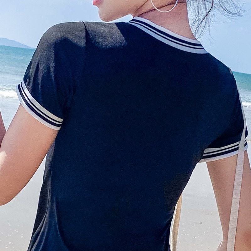 Bộ Đồ Bơi Nữ, Một Mảnh, Tay Ngắn Có Đệm Ngực Liền Áo, Chân Váy, Có Quần Boxer Trong, Tôn Dáng, Đáng Yêu | BigBuy360 - bigbuy360.vn