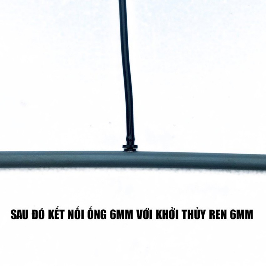 Khởi Thủy 6mm 2 đầu gài, sử dụng nối ống LDPE 6mm cho hệ thống tưới phun sương, tưới nhỏ giọt, tưới phun mưa..