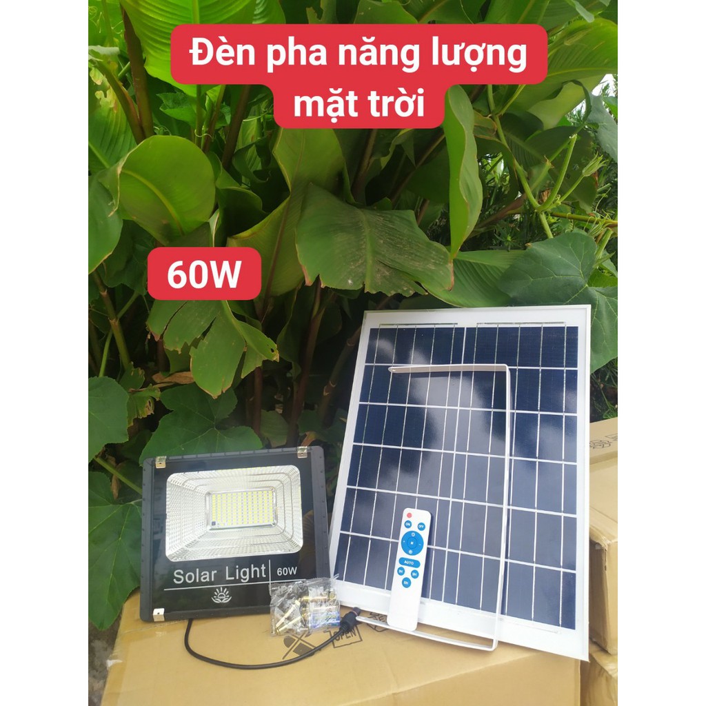 Đèn led pha 60w năng lượng mặt trời pin 35*45cm-đèn năng lượng mặt trời