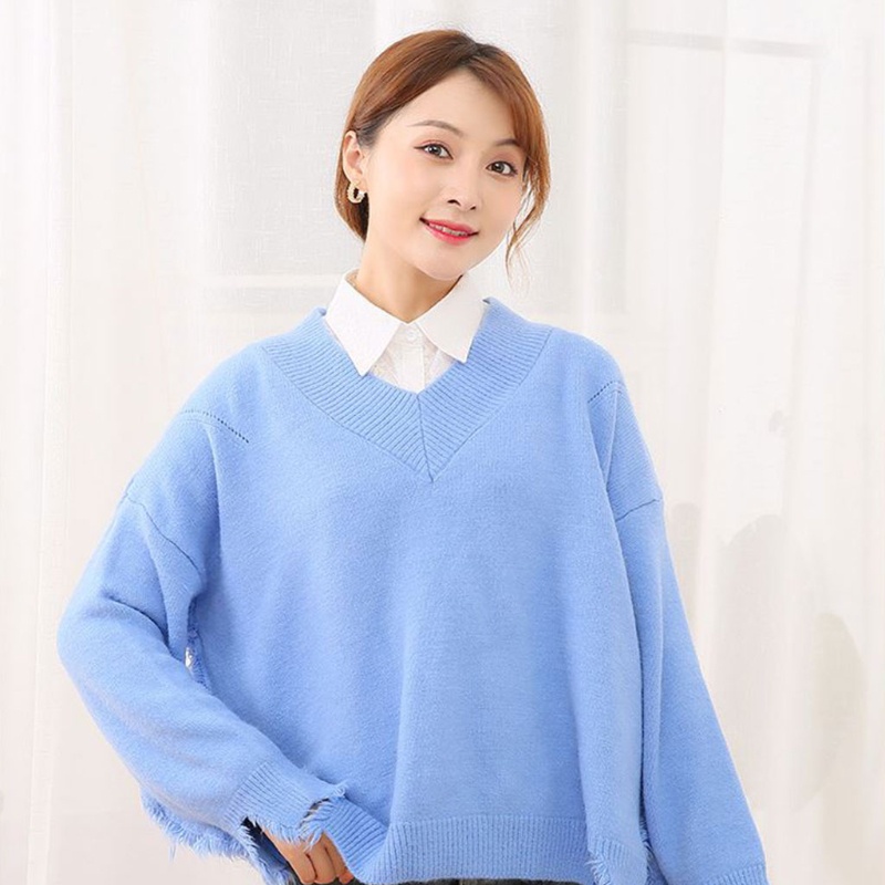 Cổ áo sơ mi giả màu trắng họa tiết lá cây thời trang mùa đông cho nữ