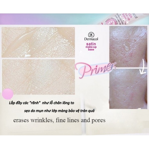 Kem Lót Cho Da Khô Và Hỗn Hợp Dermacol Satin Make-Up Base 15ml