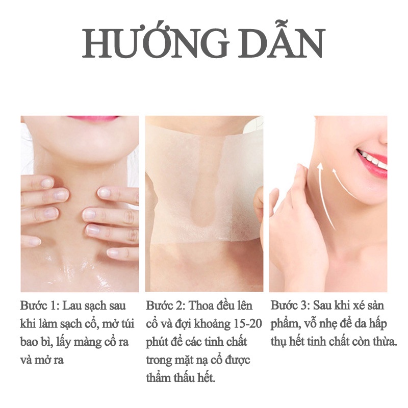 BEATIZZA Mặt nạ cổ axit hyaluronic, nâng và săn chắc da cổ, dưỡng ẩm và nuôi dưỡng, loại bỏ các nếp nhăn ở cổ (BDS-JM-1)