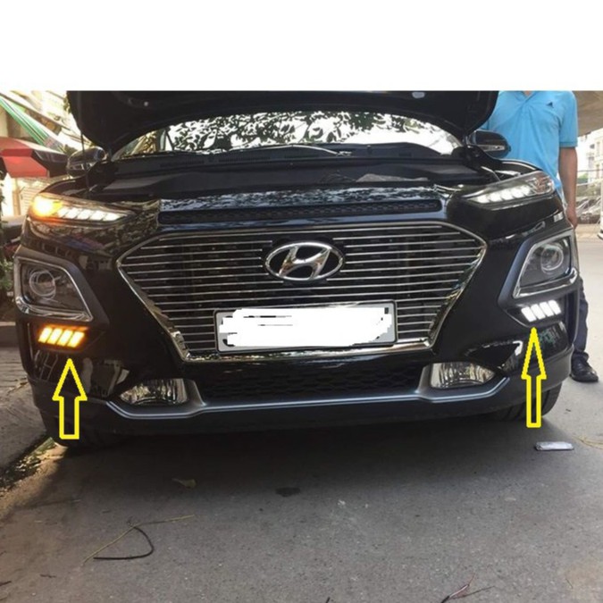 Đèn led gầm trước 2 chế độ theo xe Hyundai Kona 2018 2019 2020 2021