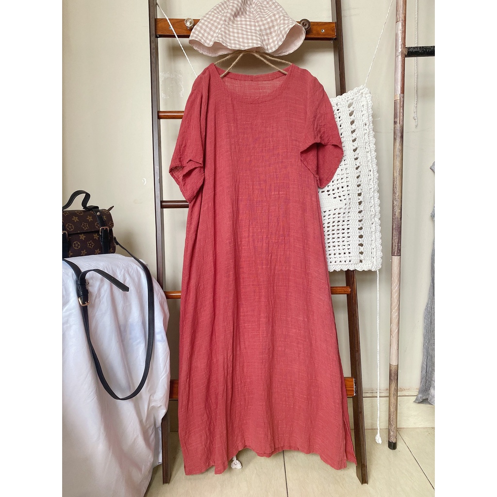 Đầm secondhand vintage chất linen siêu đẹp