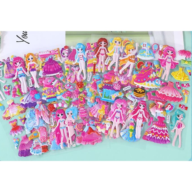 Bộ Sticker dán 3D nhiều mẫu đáng yêu cho các bé