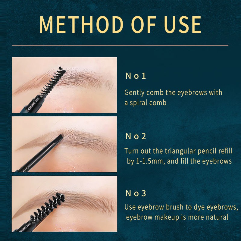 [Hàng mới về] Chì kẻ lông mày hai đầu tự nhiên lâu trôi chống thấm nước làm đẹp cho nữ | BigBuy360 - bigbuy360.vn