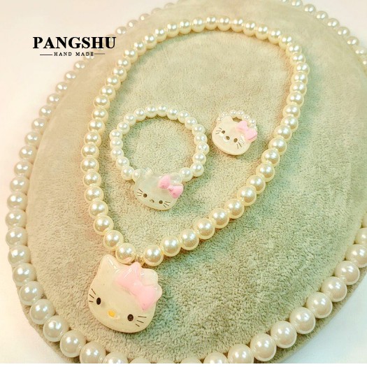Bộ trang sức thời trang trẻ em 3 món _ Mèo kitty cho bé yêu