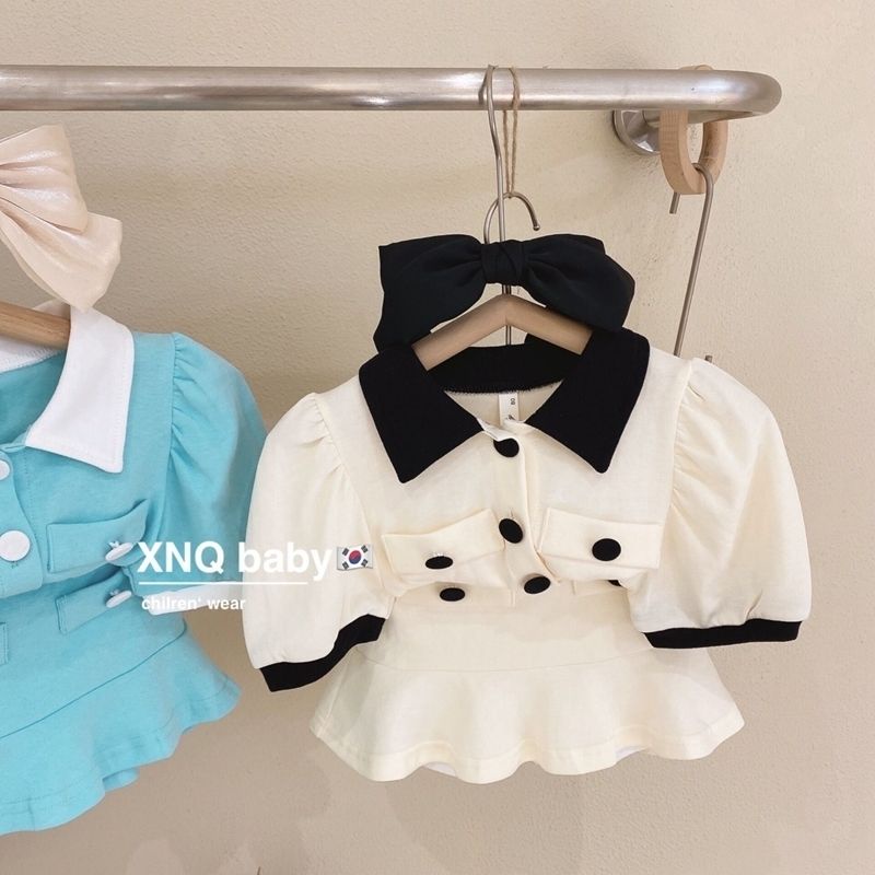 Set Áo Thun Ngắn Tay + Chân Váy Xếp Ly 5 Món Thời Trang Cho Bé Gái