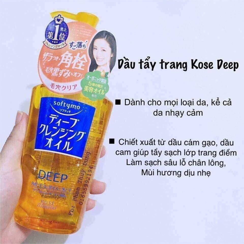 Dầu Tẩy Trang Kose Softymo Deep và White Cleansing Oil