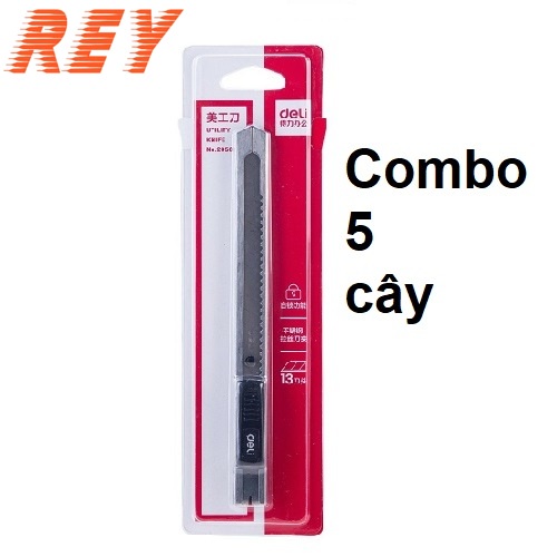 [Giao hỏa tốc] COMBO 3 Dao rọc giấy vỏ thép - Lưỡi nhỏ nhãn hiệu Deli 2058 sản phẩm chính hãng