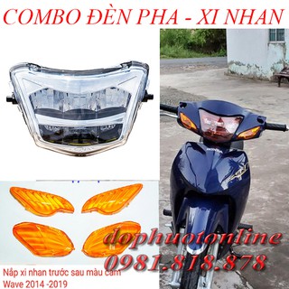 Đèn Pha 2 Led Tầng Wave Zhipat + Nắp Xi Nhan Cam <DPOL>